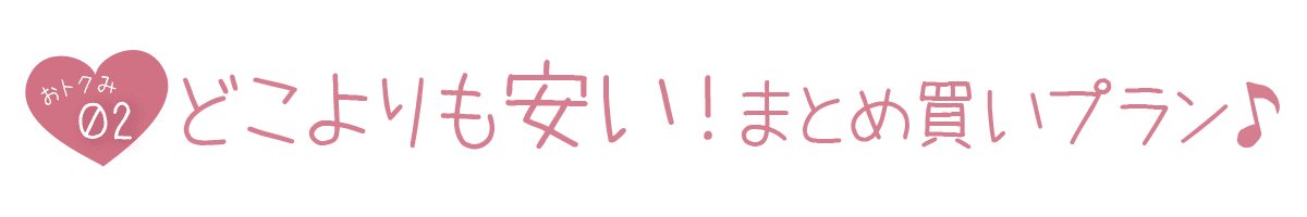 #どこよりも安い!まとめ買いプラン